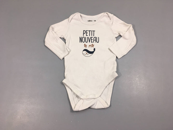 Body m.l blanc Petit nouveau, moins cher chez Petit Kiwi