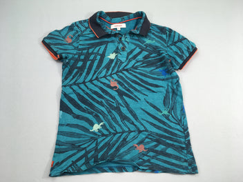 Polo m.c bleu feuillage dinosaures