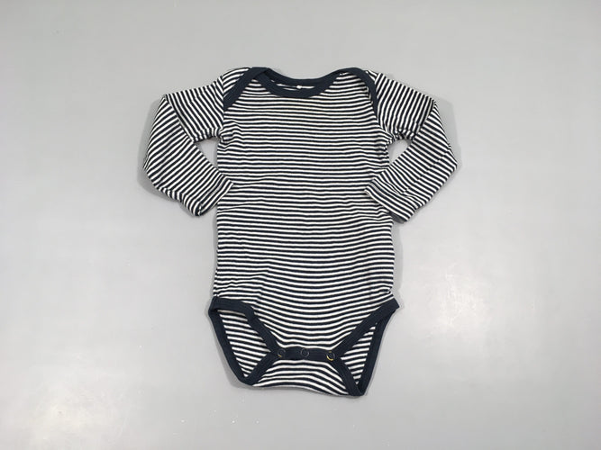 Body m.l blanc rayé bleu marine, moins cher chez Petit Kiwi