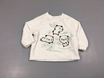 Pull velours blanc Pandas