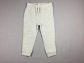 Pantalon molleton gris clair flammé