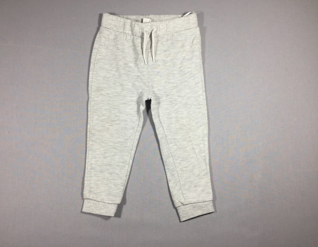 Pantalon molleton gris clair flammé, moins cher chez Petit Kiwi