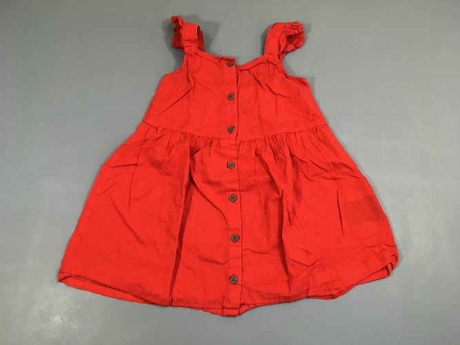 Robe bretelles rouge boutons, moins cher chez Petit Kiwi