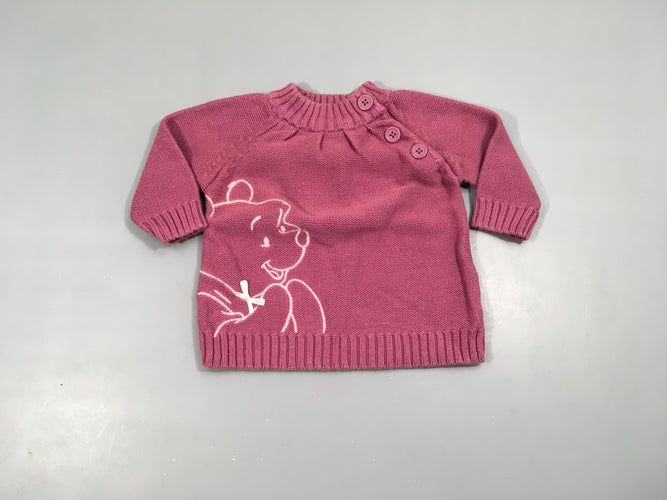 Pull mauve col montant Winnie, moins cher chez Petit Kiwi