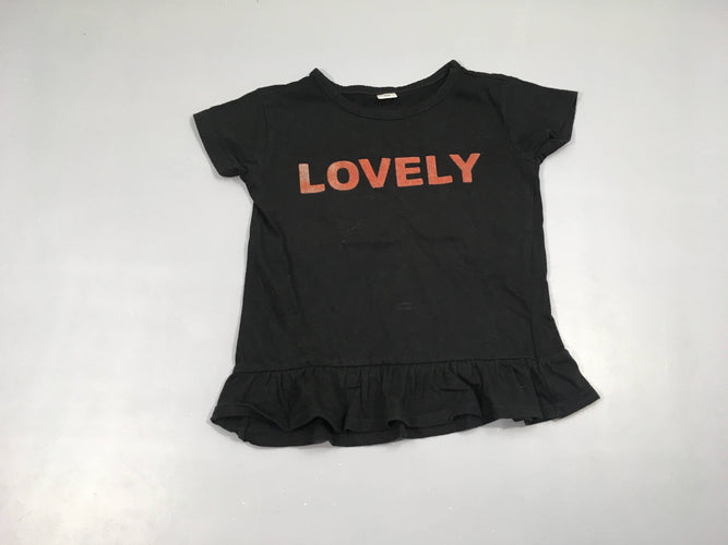 T-shirt m.c noir Lovely (lettre L légèrement usée), moins cher chez Petit Kiwi