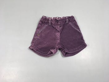 Short à revers mauve velours ras