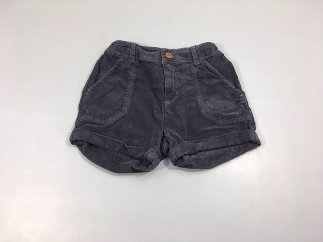 Short chino bleu foncé à revers velours, moins cher chez Petit Kiwi