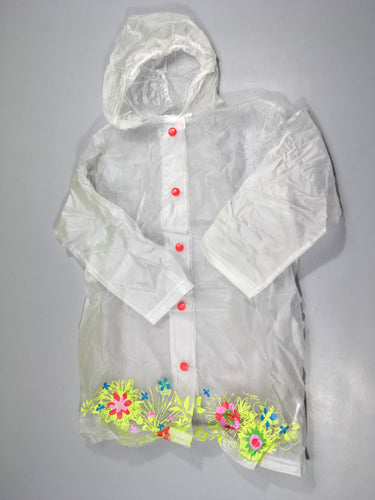 Veste de pluie imperméable à capuche transparente fleurie bas, moins cher chez Petit Kiwi