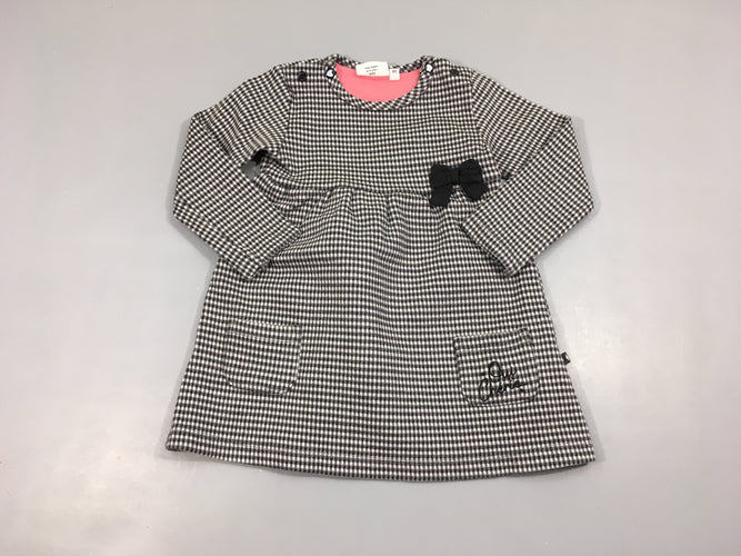 Robe m.l style tweed grise carreau blancs Noeud, moins cher chez Petit Kiwi