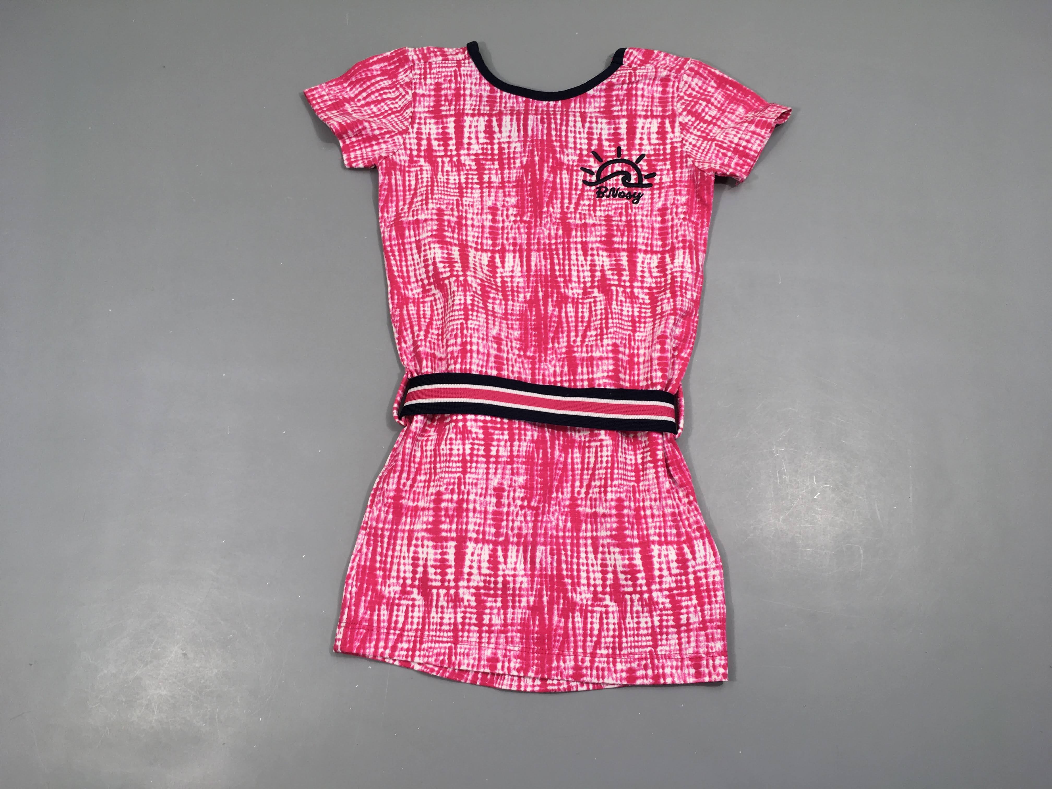 Robe m.c rose motifs blanc B.Nosy Soleil + Ceinture textile