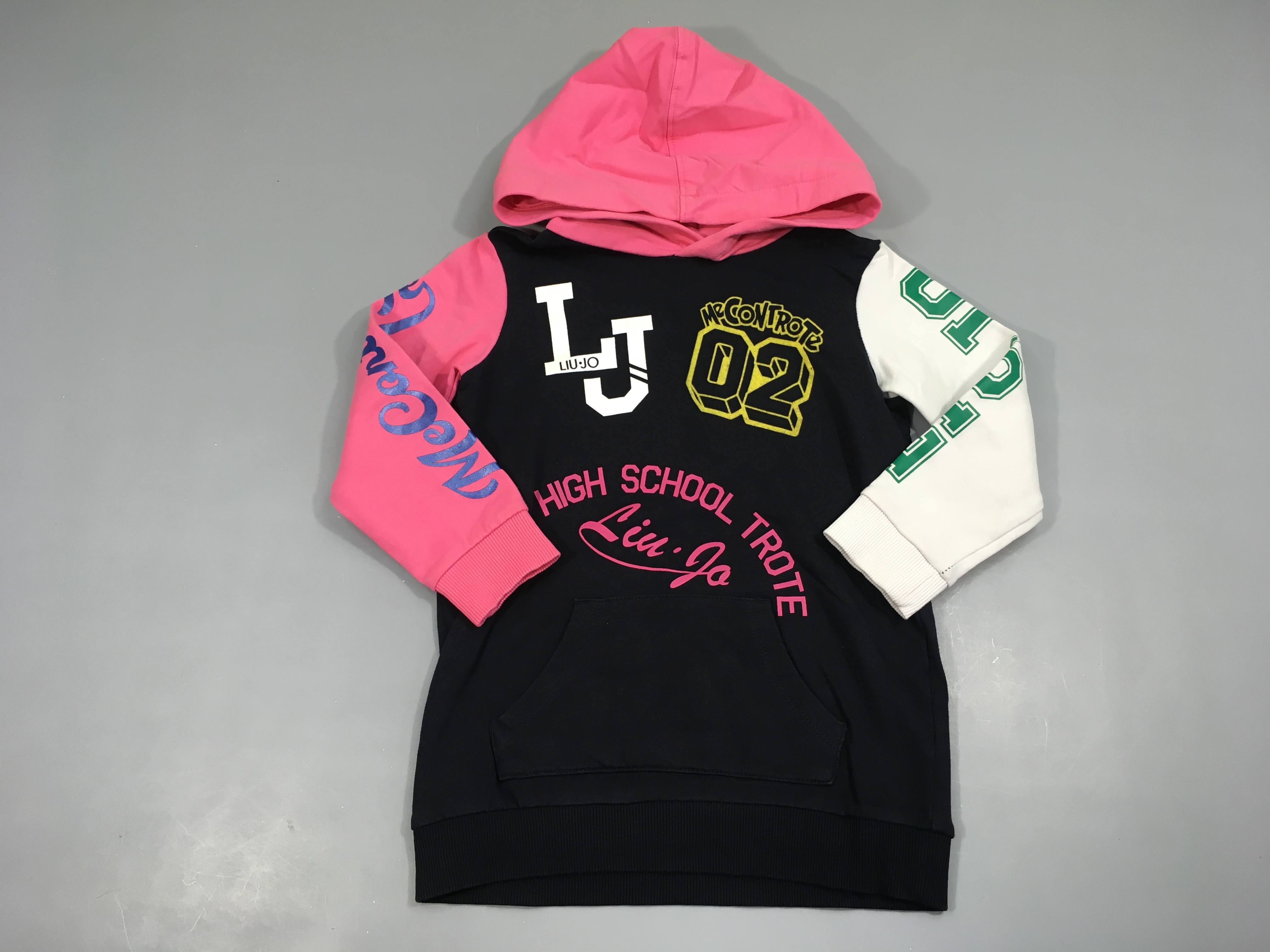 Robe sweat m.l à capuche noire-rose-blanc Liu. Jo