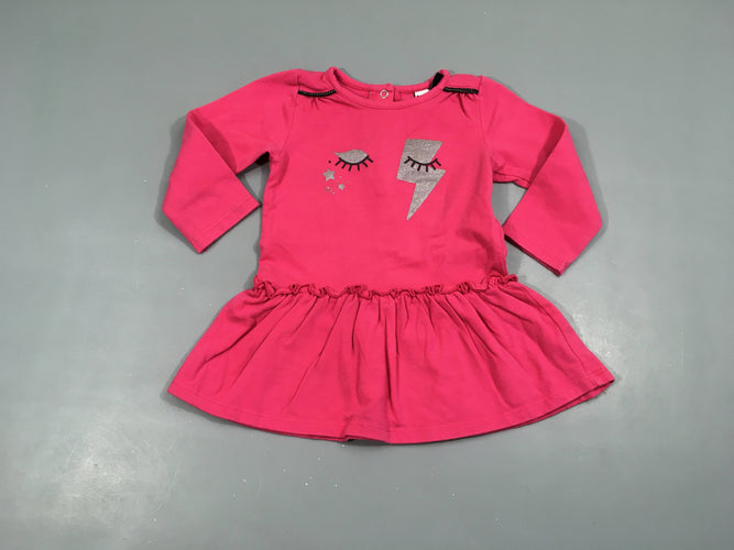 Robe m.l jersey fuchsia yeux, moins cher chez Petit Kiwi