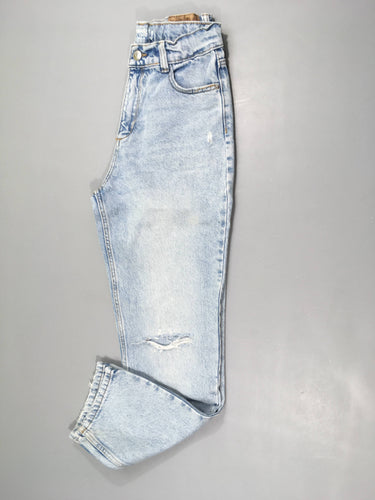 Jeans clair Straight effet troué, moins cher chez Petit Kiwi