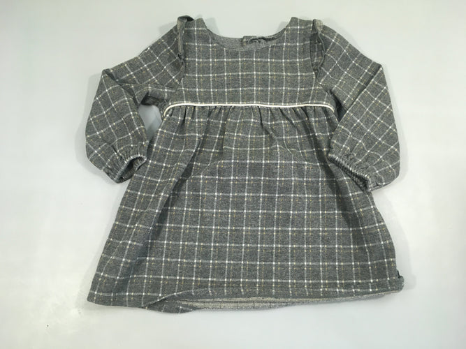 Robe m.l grise à carreaux, moins cher chez Petit Kiwi