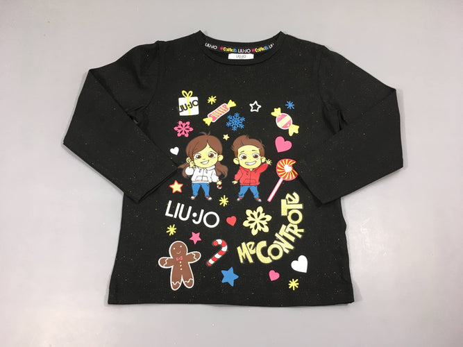 T-shirt m.l noir paillété doré enfants Liu.Jo, moins cher chez Petit Kiwi