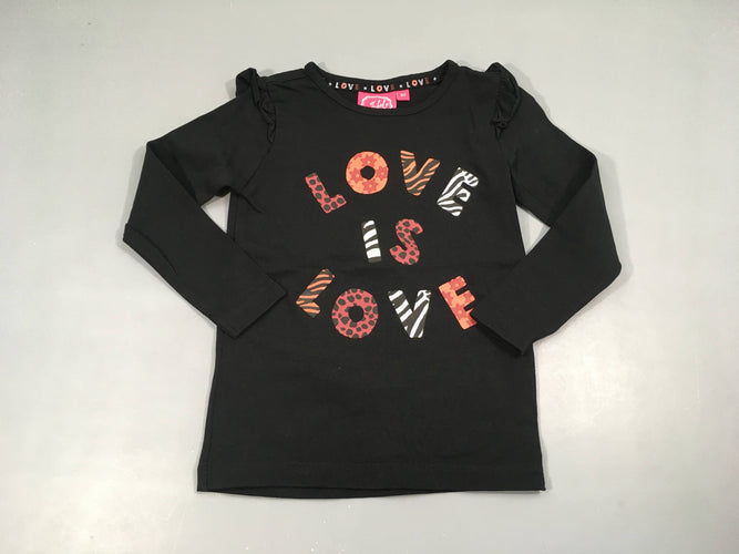 T-shirt m.l noir Love texturé froufrou, moins cher chez Petit Kiwi