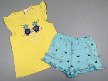 Pyjashort 2pcs jersey jaune-bleu Lunette Sleepy