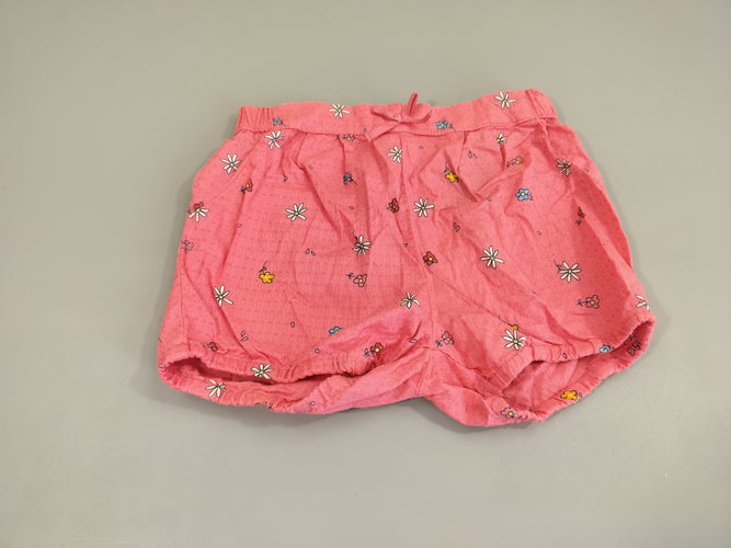 Short rose texturé, motifs fleurs, moins cher chez Petit Kiwi