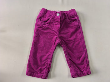 Pantalon velours côtelé mauve doublé jersey