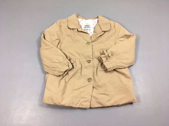 Veste ouatinée beige, moins cher chez Petit Kiwi