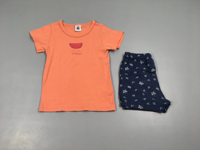 Pyjashort 2pcs jersey orange pastèque 100% coton, moins cher chez Petit Kiwi