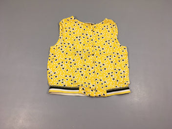 Blouse s.m jaune fleurs taille élastique, 100% viscose