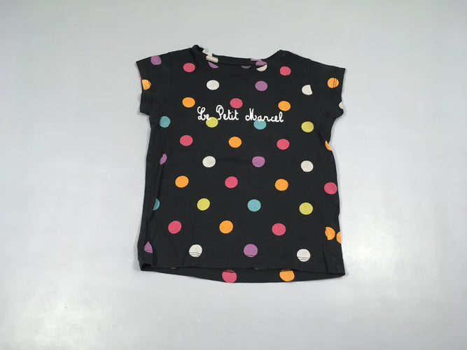 T-shirt m.c noir pois le petit Marcel, moins cher chez Petit Kiwi