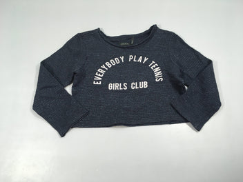 Pull court fin bleu foncé fil irisé ever.ybody