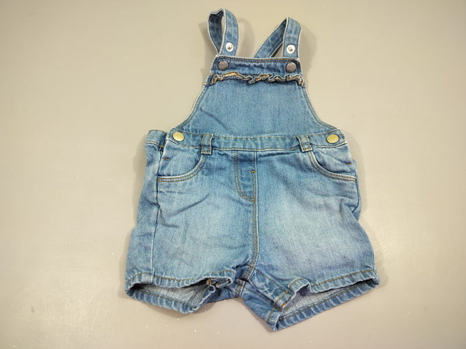 Salopette short en jean 100% coton, moins cher chez Petit Kiwi