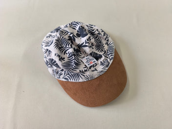 Casquette grise feuilles bleu marine/brune, 45 cm