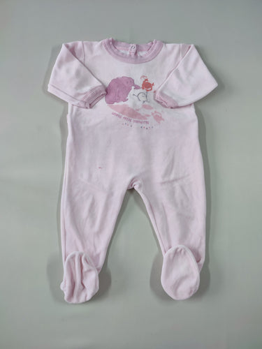 Pyjama velours rose monstres "Gentils ptits monstres", moins cher chez Petit Kiwi