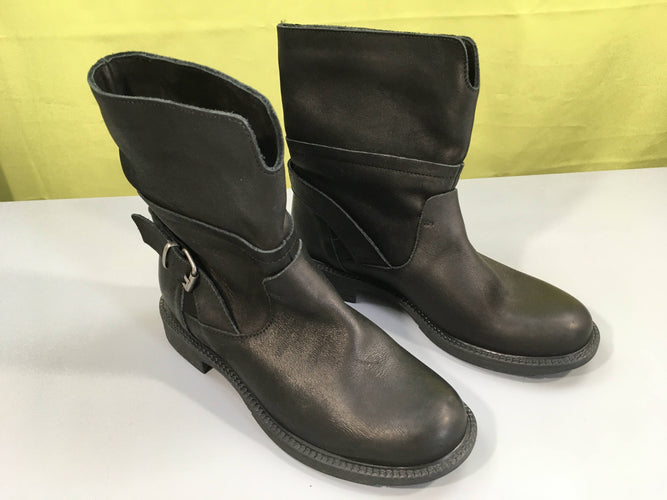 Bottines noires boucles, 37, moins cher chez Petit Kiwi