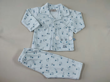 Pyjama 2pcs velours bleu clair éléphants, Picco Mini