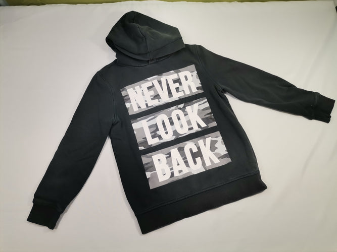 Sweat capuche noir "Never look back", moins cher chez Petit Kiwi