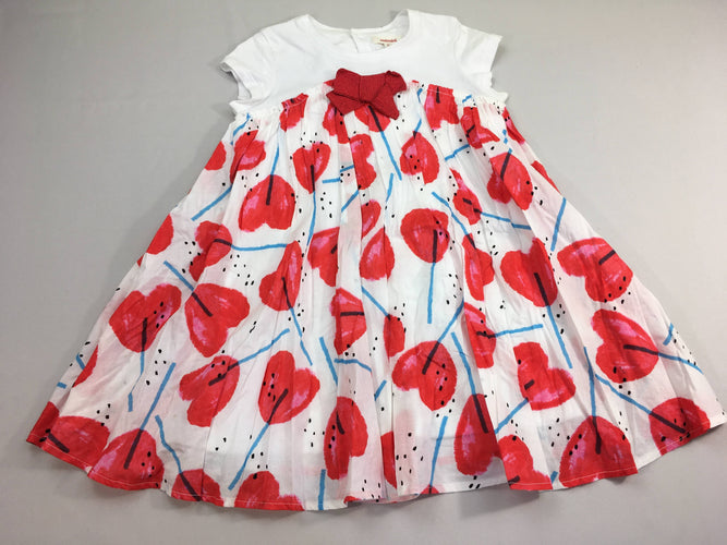 Robe m.c blanche motifs coquelicots