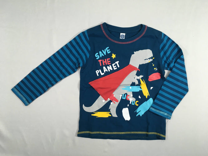 T-shirt m.l bleu dino  cape, moins cher chez Petit Kiwi